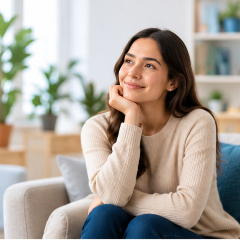 Mujer adulta en un ambiente tranquilo