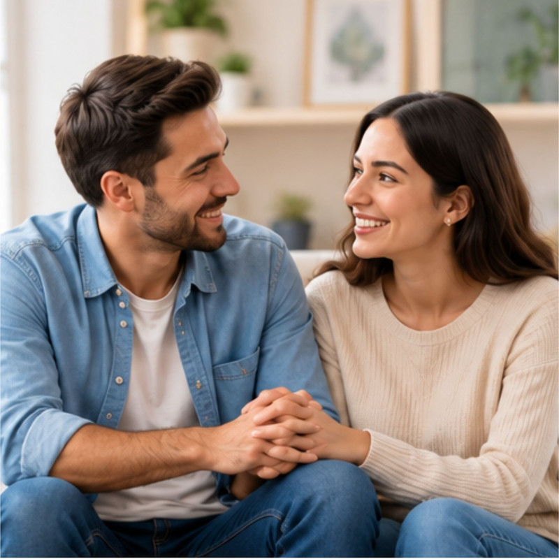 Pareja adulta conversando